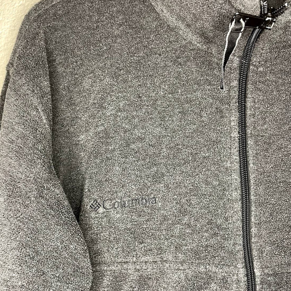 Columbia Fleece Jacket Gray Classic Full Zip Long Slv Logo Gorpcore Size Medium - Picture 7 of 11